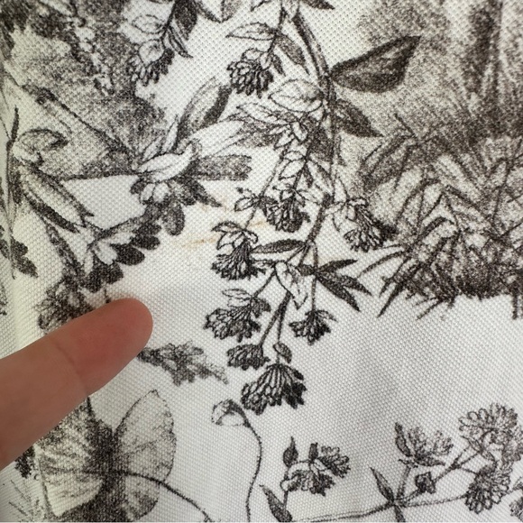 Men’s Ted Baker Black White size 6 Floral Polo - Picture 4 of 6